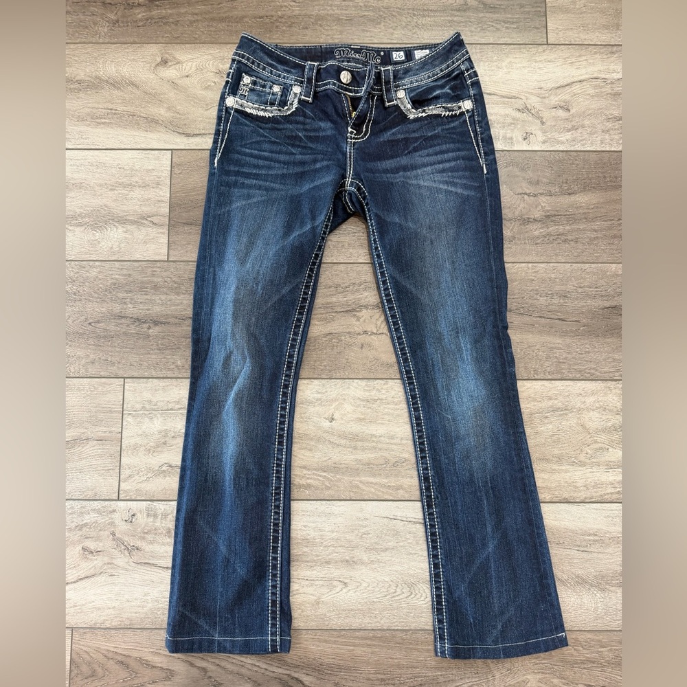🆕Miss Me NWOT 26x27 Women's Signature Slim Boot Blue Jeans